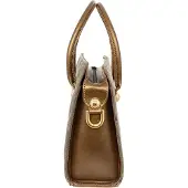 Sima Handtasche aus Hirschleder und goldenem Leder, braun/golden, Serie 17-4427