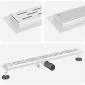 Syfax Duschabfluss mit Liniendesign Silber 80 cm Edelstahl 304