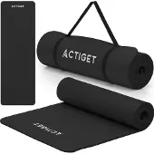 Springos ACTIGET Yogamatte, Fitnessübung, rutschfest, 183x61 cm, Pilates-Matratze, schwarz