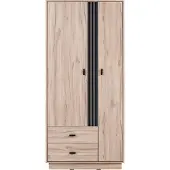 Masseno Drehtürenschrank PUNTO 90/195/50cm 2-türig Eichefarben