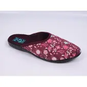 Adanex Damenhausschuhe SARA 29838 burgunderrot mit Blumen mit geschlossener Spitze