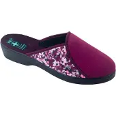 Adanex Damenhausschuhe bio 29151 Burgunderrot mit Blumen
