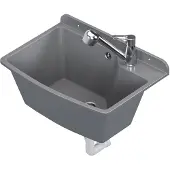QLS Ausgussbecken Waschbecken Spülbecken mit Armatur Waschtrog Draußen Garten 10913
