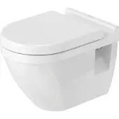 Duravit Wand-WC Starck 3 54cm, Befestigungsabstand 230mm, 22060900001, Farbe: Weiß mit Wondergliss