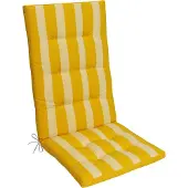 Kettler Polen Herlag Hochlehner Gartenstuhlauflage Mia Gelb-Gestreift 123x50x5cm, Easy-Drop Bänder, 1 Polster