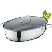 Berndes Ovaler Edelstahlbräter, PFAS-frei 38 x 25,5 cm, Edelstahl, poliert