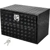 Vevor Unterboden Aluminium Werkzeugkiste für Lkw 45,7x30,5x35,6 cm Anhänger RV Werkzeuglagerung, Schwarz-b, 48x17x18(inch)