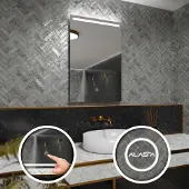 Alasta Rechteckiger LED-Spiegel 50x100 cm für Schlafzimmer, Wohnzimmer und Badezimmer