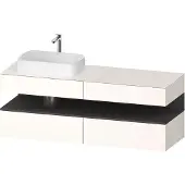 Duravit Qatego Konsolenwaschtischunterbau, 2 Auszüge, 2 Schubkästen, Ausschnitt links, 1600x550x60
