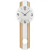 AMS W7232 Pendelwanduhr mit Eichenholzgehäuse und Silber-Applikation