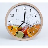 Tulup Holzuhr 20fi cm wanduhr - Orangen Obst