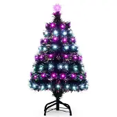 Northix 93 cm großer, beleuchteter Glasfaser-Weihnachtsbaum - 96 LEDs
