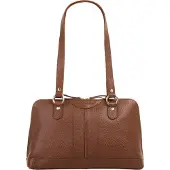 Betty Barclay Umhängetasche , Damen, Gr. B/H/T: 36cm x 21cm x 10cm onesize, braun (cognac), Leder, Strukturmuster, Taschen Umhängetasche, echt Leder