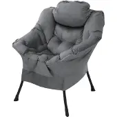 ML-Design Sessel Wohnzimmer, Relaxsessel mit Armlehnen, Lesesessel bequem, Fernsehsessel mit Kopfkissen, Loungesessel, Polstersessel TV, Anthrazit