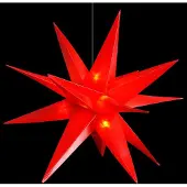 Linder Exclusiv GmbH LEX LED 3D Leuchtstern 25cm ROT 15 LED warmweiss