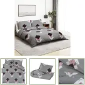 The Living Store Bettwäsche-Set Grau 220x240 cm Baumwolle