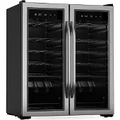 Klarstein Vinamour Weinkühlschrank | 2 Kühlzonen | 7 Regale | Touch-Bedienung | UV-Schutz Schwarz