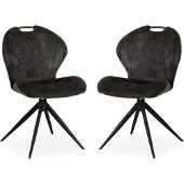 MX Sofa Esszimmerstuhl River - Anthrazit (2er-Set)