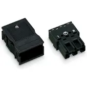 Wago 770-113 Stecker,mit Zugentlastungsgehäuse,3-polig,schwarz 770113 - 25 Stück