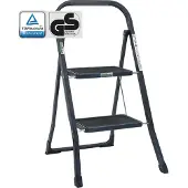Baumarktplus Trittleiter 2-stufig klappbar 150 kg Anti-Rutsch Trittflächen Klapptritt Leiter in Anthrazit