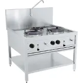CombiSteel Gas Woktisch 3 Brenner – 2x 17kW + 1x 9kW, freistehend