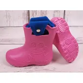 Camminare Gummistiefel Frosch Rosa, isoliert mit einer herausnehmbaren blauen Innensohle