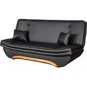 Fun-Möbel Klick-klack-Sofa Schlafsofa GIANA in Kunstleder Schwarz