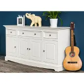 Lomadox Sideboard 167cm, Massivholz in weiß BORMIO-163