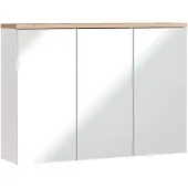 Comad Badezimmerschrank mit Spiegel 100 cm weiß modern 3 Türen