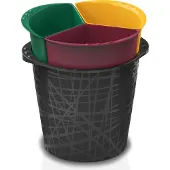 Bama Dreirad-Mülltonne bzw. Abfalleimer mit drei farbigen Fächern à 4,5 Liter