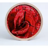 Tulup Holzuhr 20fi cm wanduhr - Rose Blumen