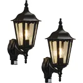 Konstsmide 2er-Set schwarze Aussenwandleuchten Wandleuchte Wandlampe Gartenlampe