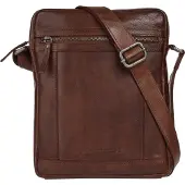 Spikes & Sparrow Umhängetasche "Herren, Damen echt Leder", Damen, Gr. B/H/T: 25cm x 30cm x 4cm onesize, braun (cognac), Leder, Taschen Umhängetasche, echt Leder