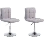 CLP Lounger-Set PALMA V2 Mit Stoffbezug I 2 x Höhenverstellbarer Polsterstuhl Mit Metallgestell In Chrom-Optik, Farbe: grau