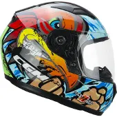 Cgm Kinder Motorradhelm 265X LUCKY BOXER Blau Rot Grün größe JS