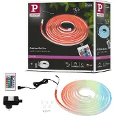 Paulmann LED-Streifen "SimpLED Outdoor Basisset IP44 RGB beschichtet", weiß, Dioden 360 Stk. Flammen 1 Stk., Gesamtlänge 6,05m, Lichterketten, LED-Streifen