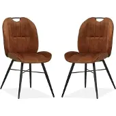 MX Sofa Esszimmerstuhl Austin - Cognac (2er-Set)