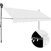 Syfax Einziehbare Markise Handbetrieben mit LED 350 cm Creme
