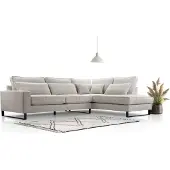 AX Living Sofaecke beige ecru Castellio – Wohnlandschaft L Form 314 R