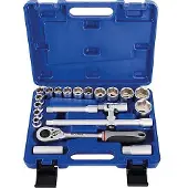 Projahn 1/2" Steckschlüssel Satz 22tlg proficraft, 48 Zahn Knarre