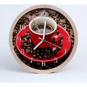 Tulup Holzuhr 20fi cm wanduhr - Kaffeebecher