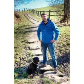 OWNEY Nova Herren Jacke Kobaltblau S wetterfest Hundehalter Outdoorjacke wasserdicht atmugsaktiv Wanderjacke mit Taschen und Reflektor