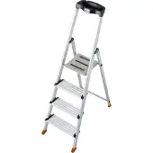 Krause Stehleiter "MONTO Sepuro", silber (silberfarben), B:46cm H:160cm, Aluminium, Leitern, Stehleiter