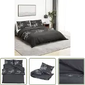 The Living Store Bettwäsche-Set Schwarz 200x220 cm Baumwolle