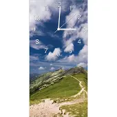 Wallario Design Wanduhr bedruckt, Größe 30 x 60 cm, Motiv: Alpenluft