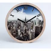 Tulup Holzuhr 20fi cm wanduhr - schwarze Spitzen - New York