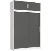 Akord Schiebetürenschrank Mono Mit Verlängerung Weiß-Grau/Graphit 150X60X245 Cm