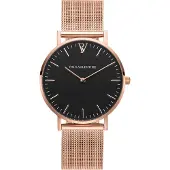 PAUL VALENTINE Damen Armbanduhr PEARL ROSE GOLD MESH 36 MM PV36211