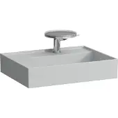 Laufen Kartell Waschtisch, Ablage links, 3 Hahnlöcher, ohne Überlauf, 600x460mm, H8103357591581, Farbe: Grau matt