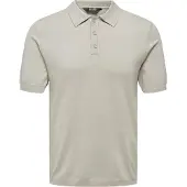 Only & Sons Poloshirt "ONSWYLER LIFE REG 14 SS POLO KNIT NOOS", Herren, Gr. S, silber (silber lining), Strick, Obermaterial: 78% Viskose, 22% Polyester, unifarben, regular fit, Shirts Poloshirt